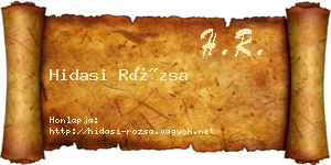 Hidasi Rózsa névjegykártya