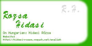 rozsa hidasi business card